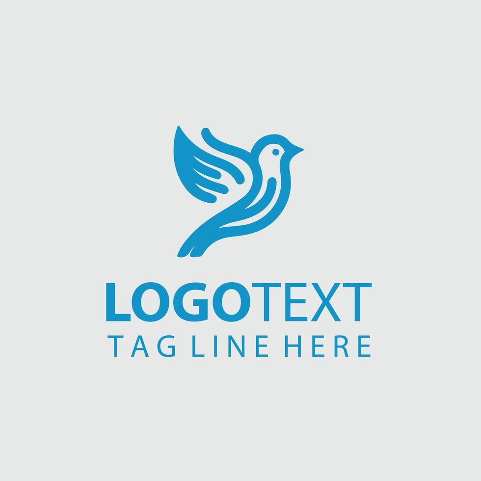 Feather Line linear bird logo vector