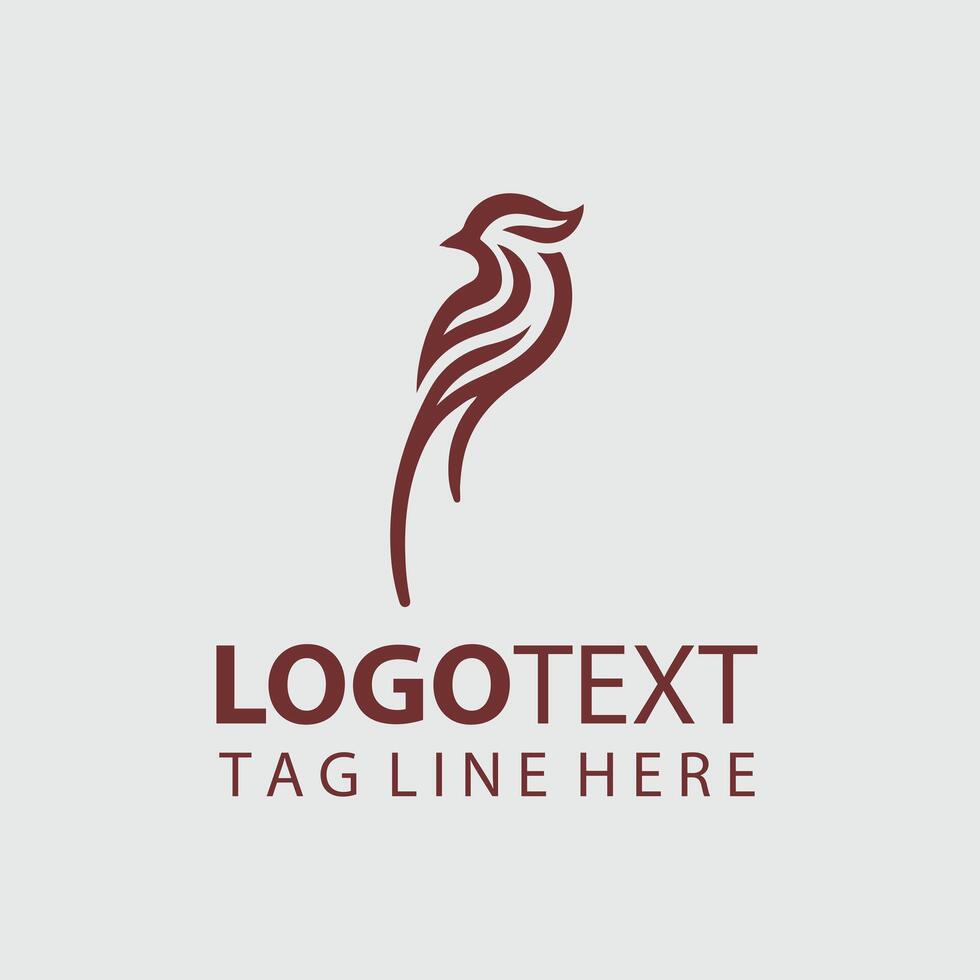 Sky Line Wings linear bird logo vector
