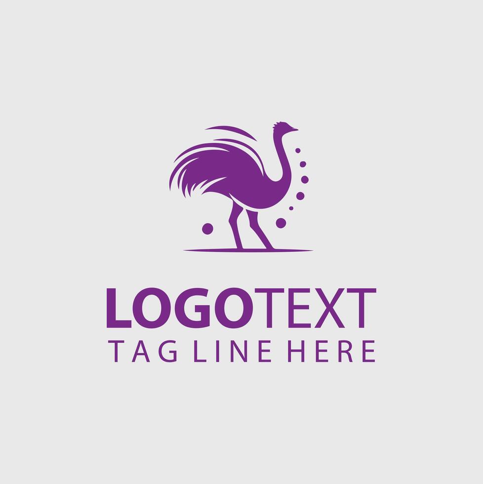The Tall Stride ostrich logo vector