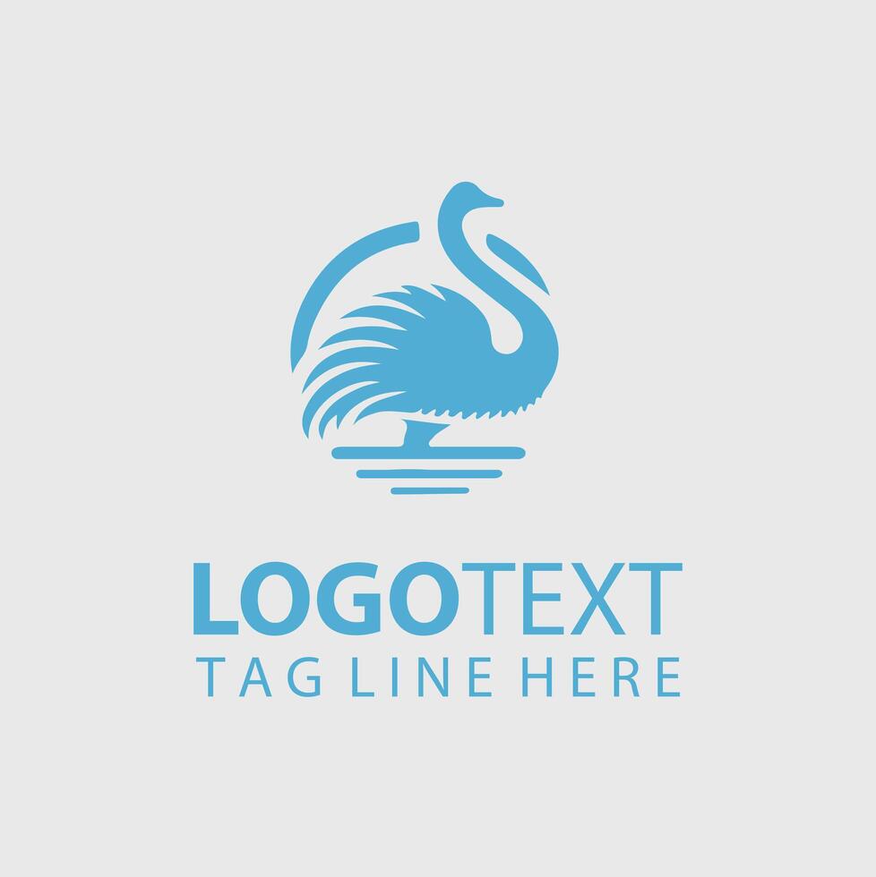 Winged Strider osrich logo vector