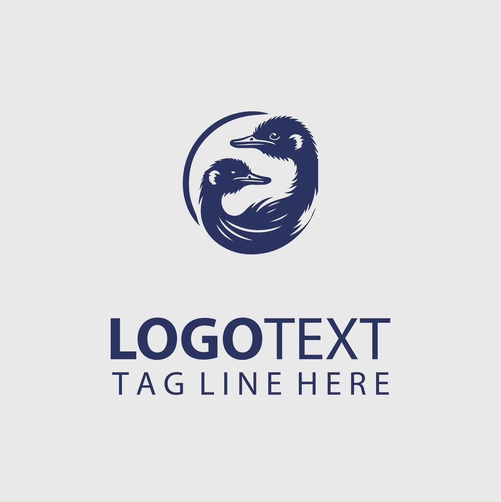 Feathered Flight Co osrich logo vector