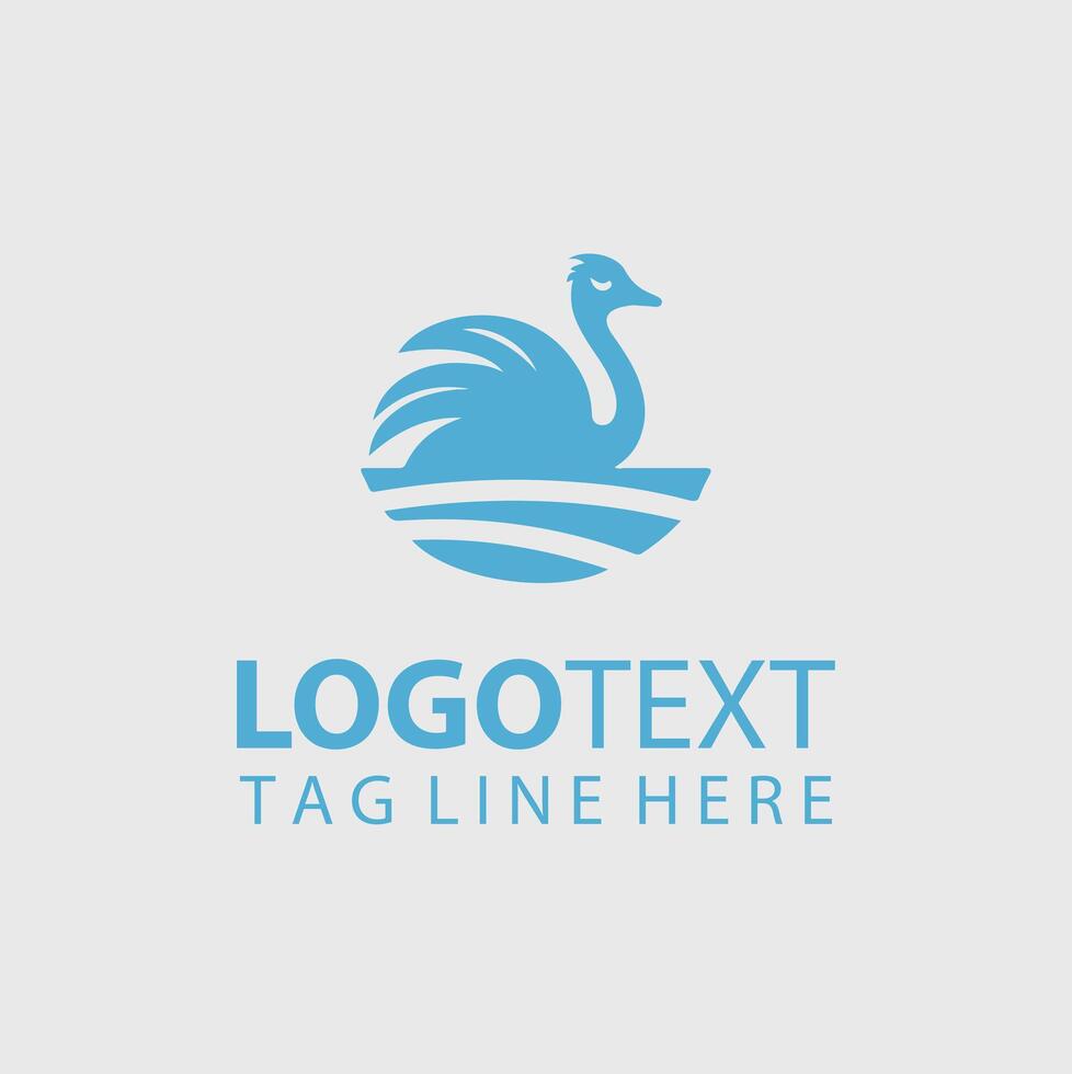 The Feather King osrich logo vector
