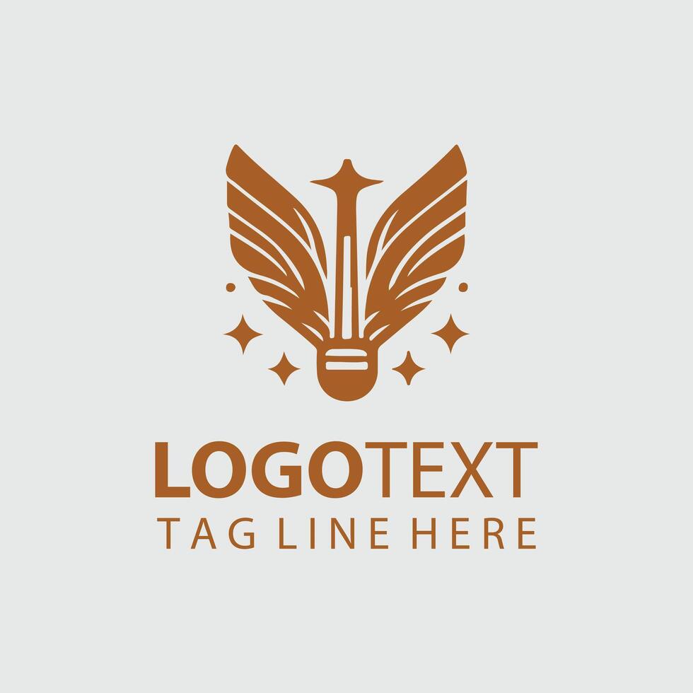 Birdie Drive Shuttle badminton logo vector