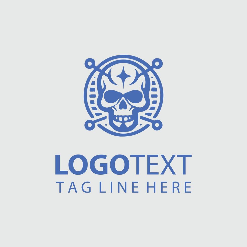 Skulls Curse Skull Logo Design vector
