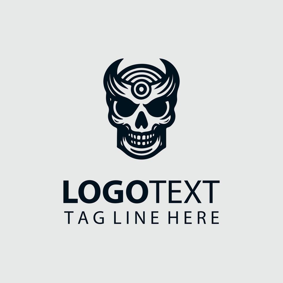 Skull Intensity Skull Logo Design vector