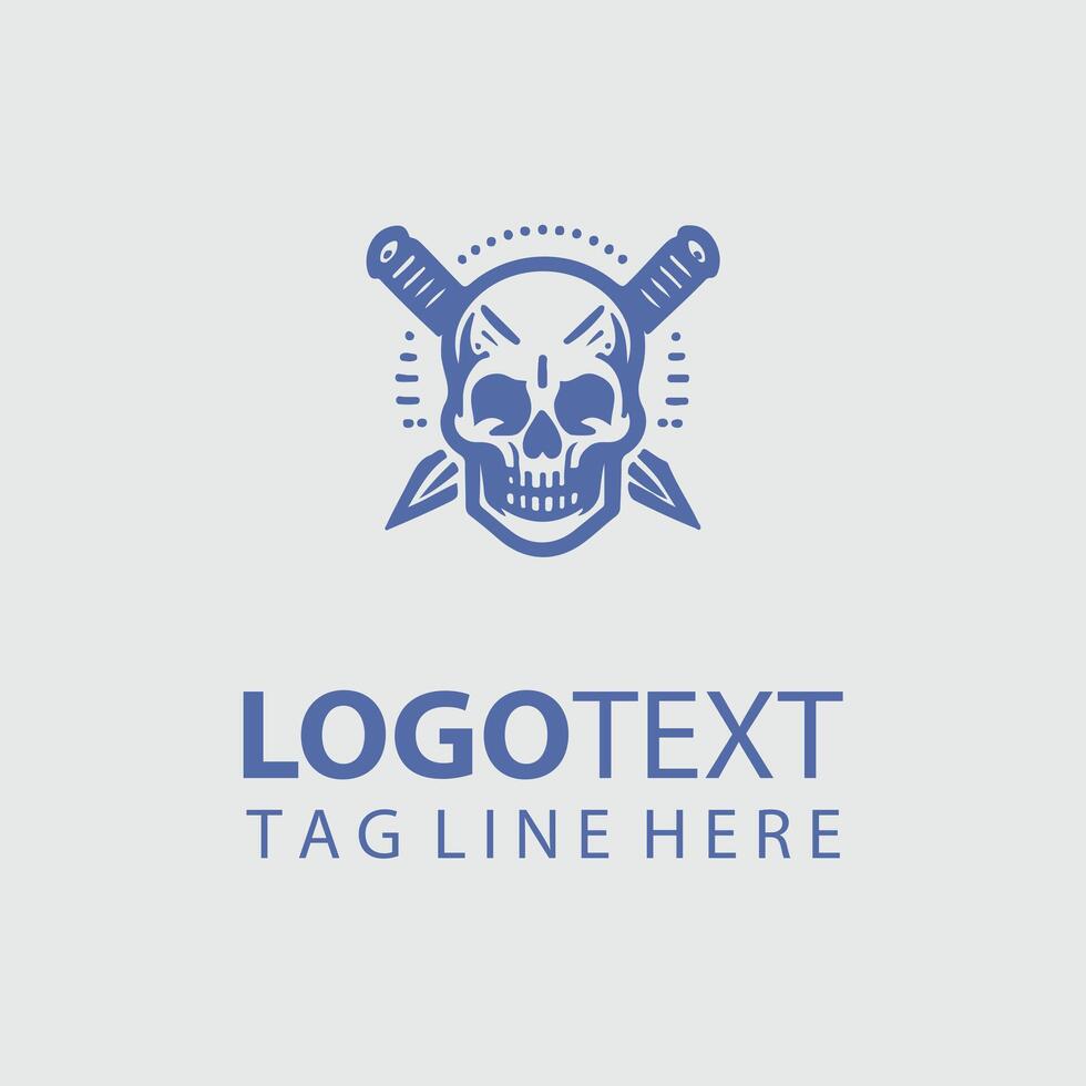 Grinning Skull Skull Logo Design vector