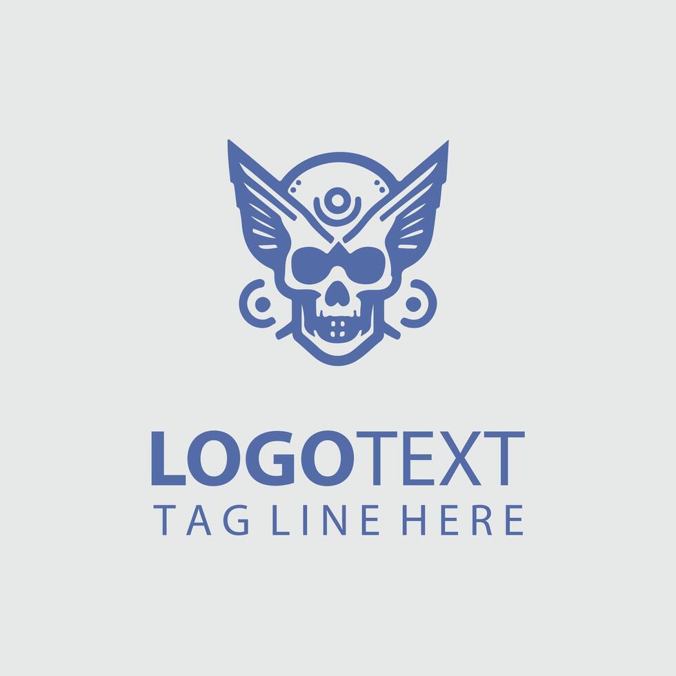 Phantom Bone Skull Logo Design vector