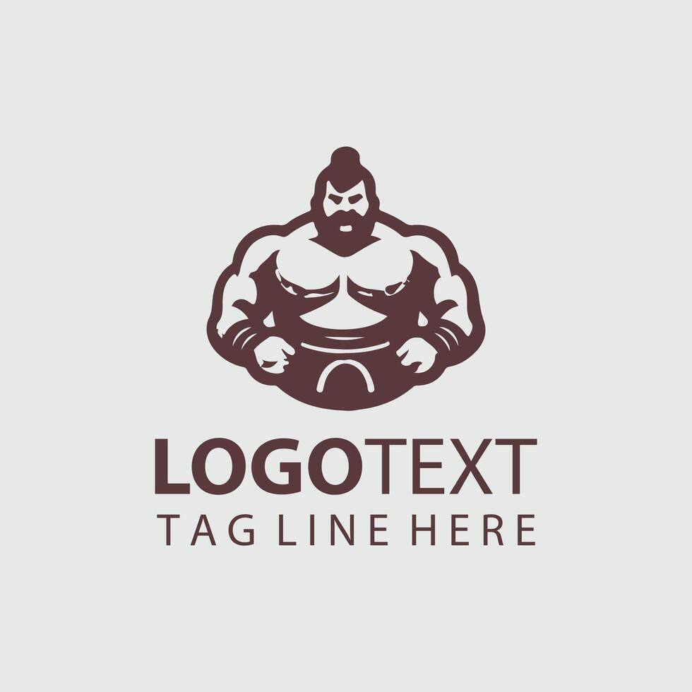 The Mighty Mawashi sumo wrestler logo vector