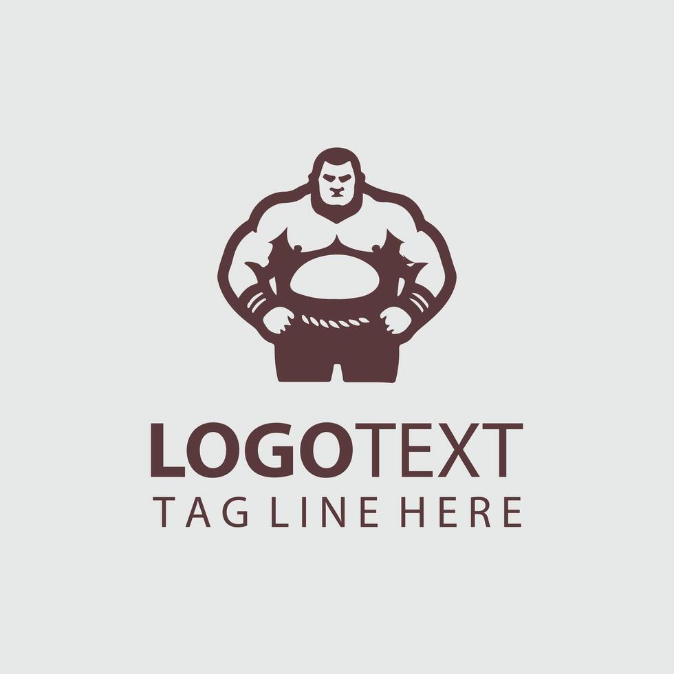 Sumo Strength United sumo wrestler logo vector