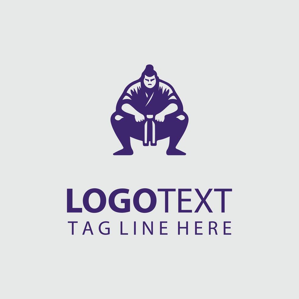 The Ring Master sumo wrestler logo vector