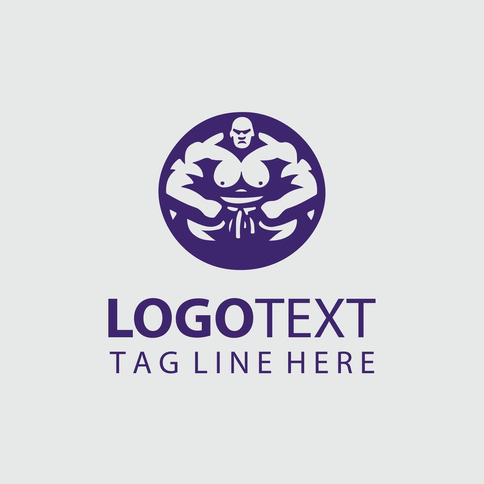 Fierce Rikishi sumo wrestler logo vector