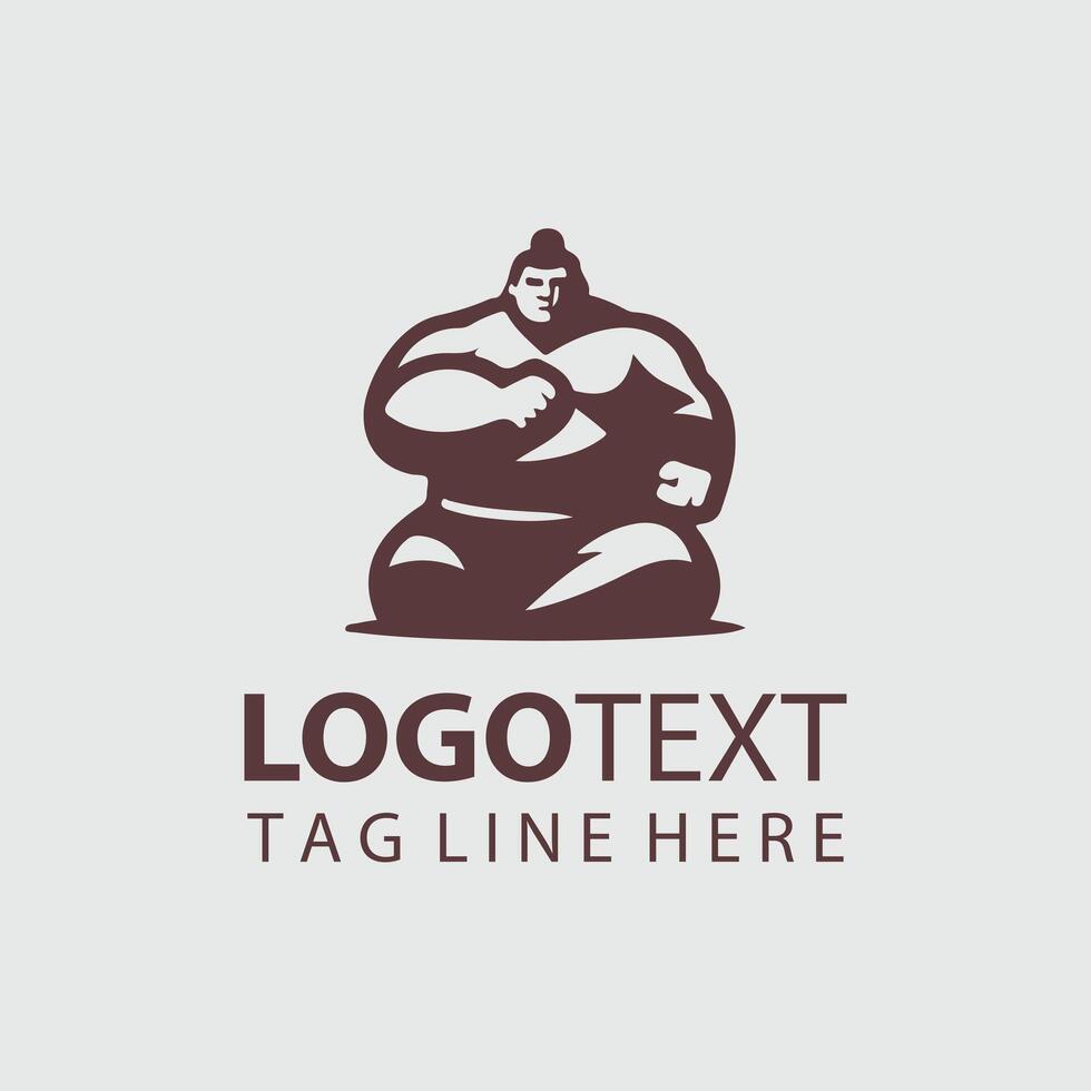Rikishi Powerhouse sumo wrestler logo vector
