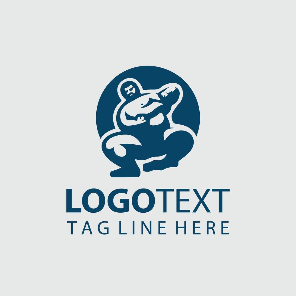 Ultimate Sumo Force sumo wrestler logo vector