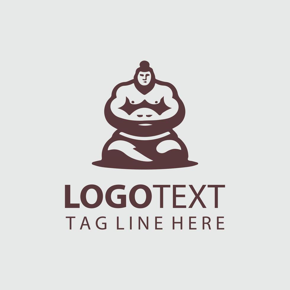 Iron Sumo Force sumo wrestler logo vector