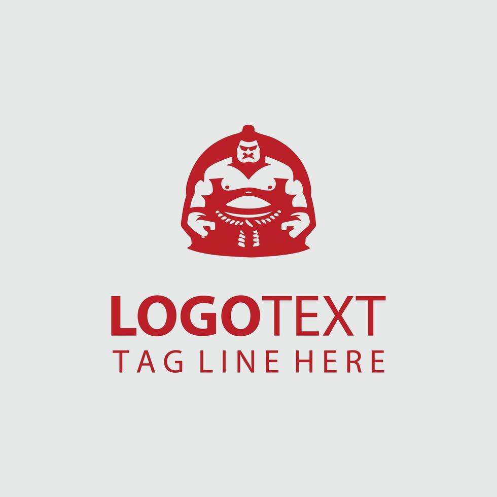 Eternal Rikishi sumo wrestler logo vector