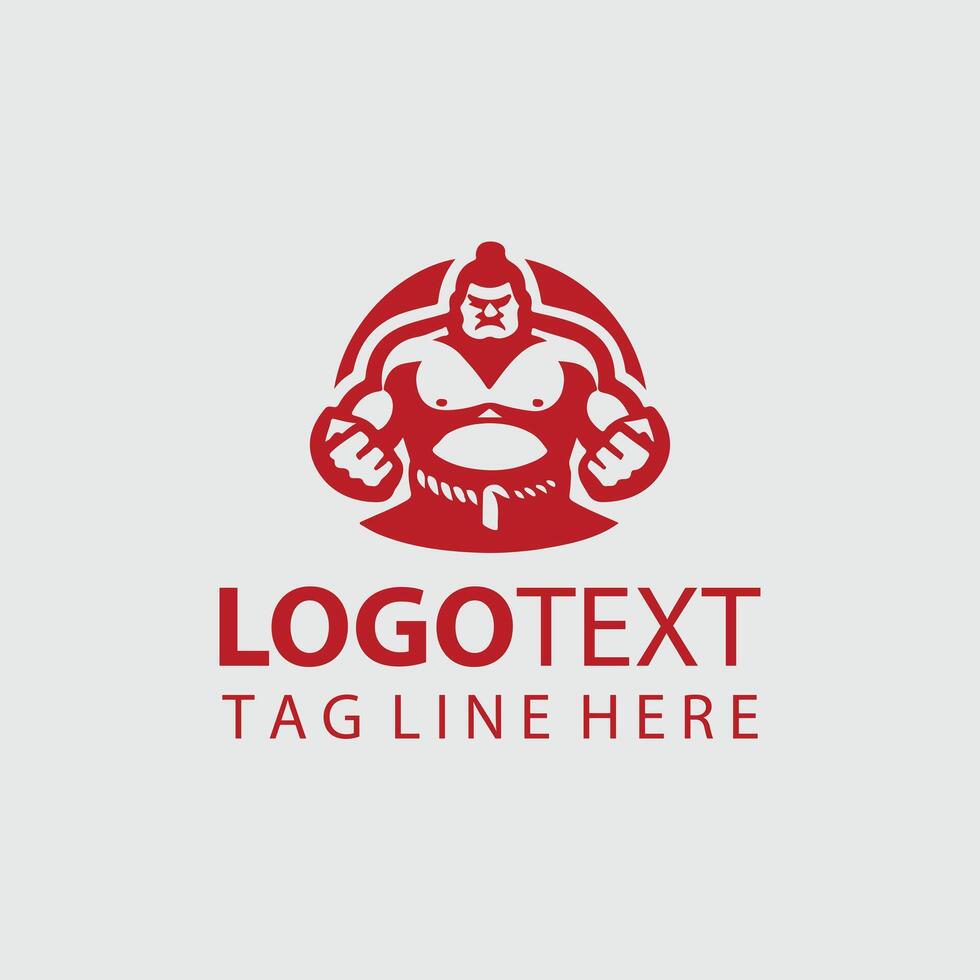 The Power Wrestler sumo wrestler logo vector