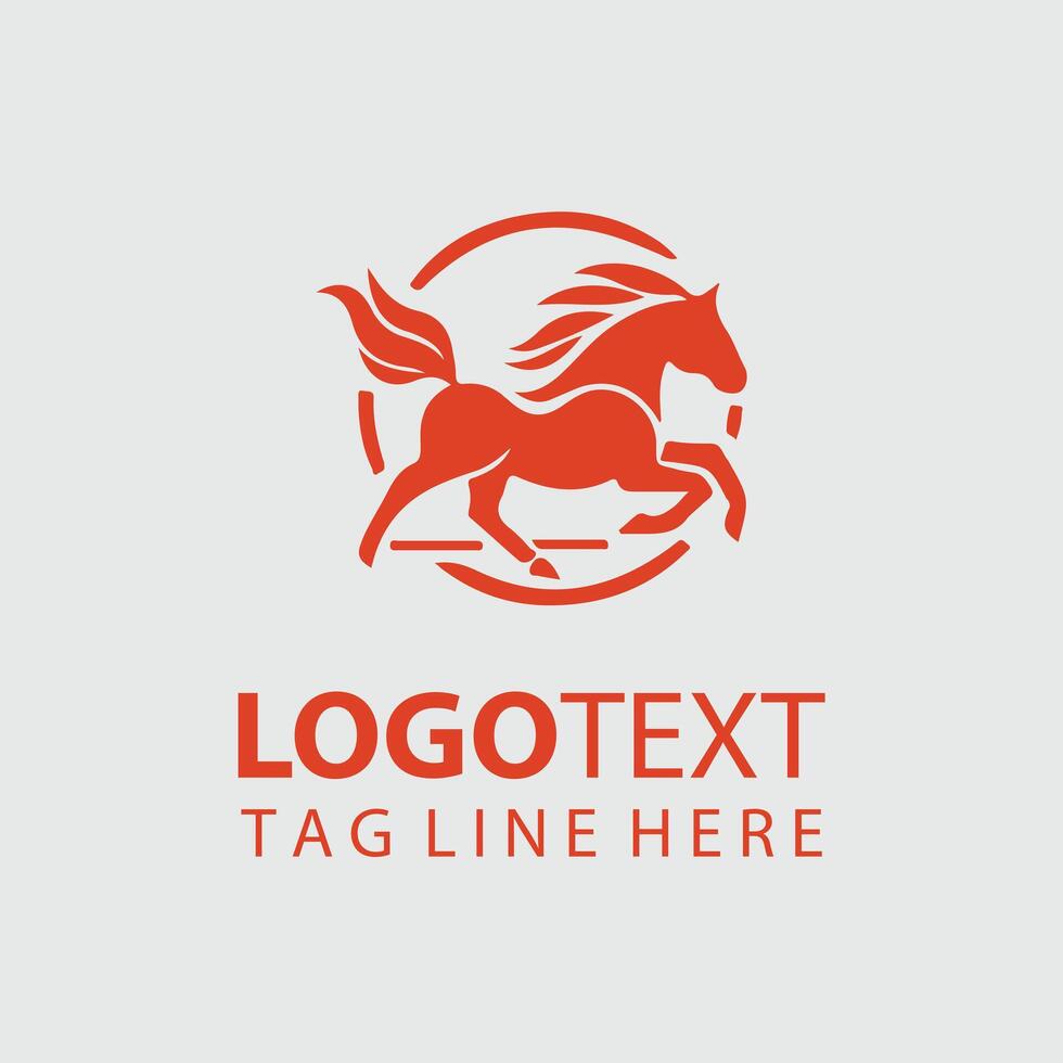 High Hoofline linear horse logo vector