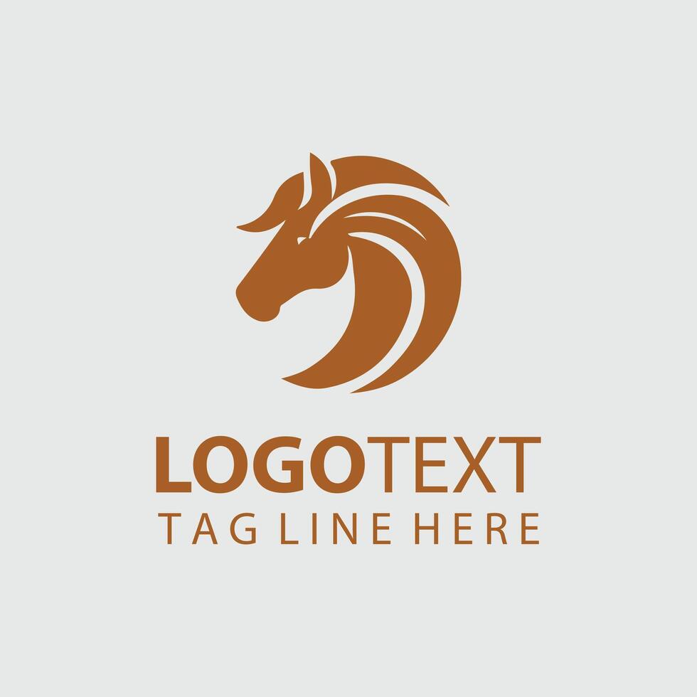 Mane Line Art linear horse logo vector