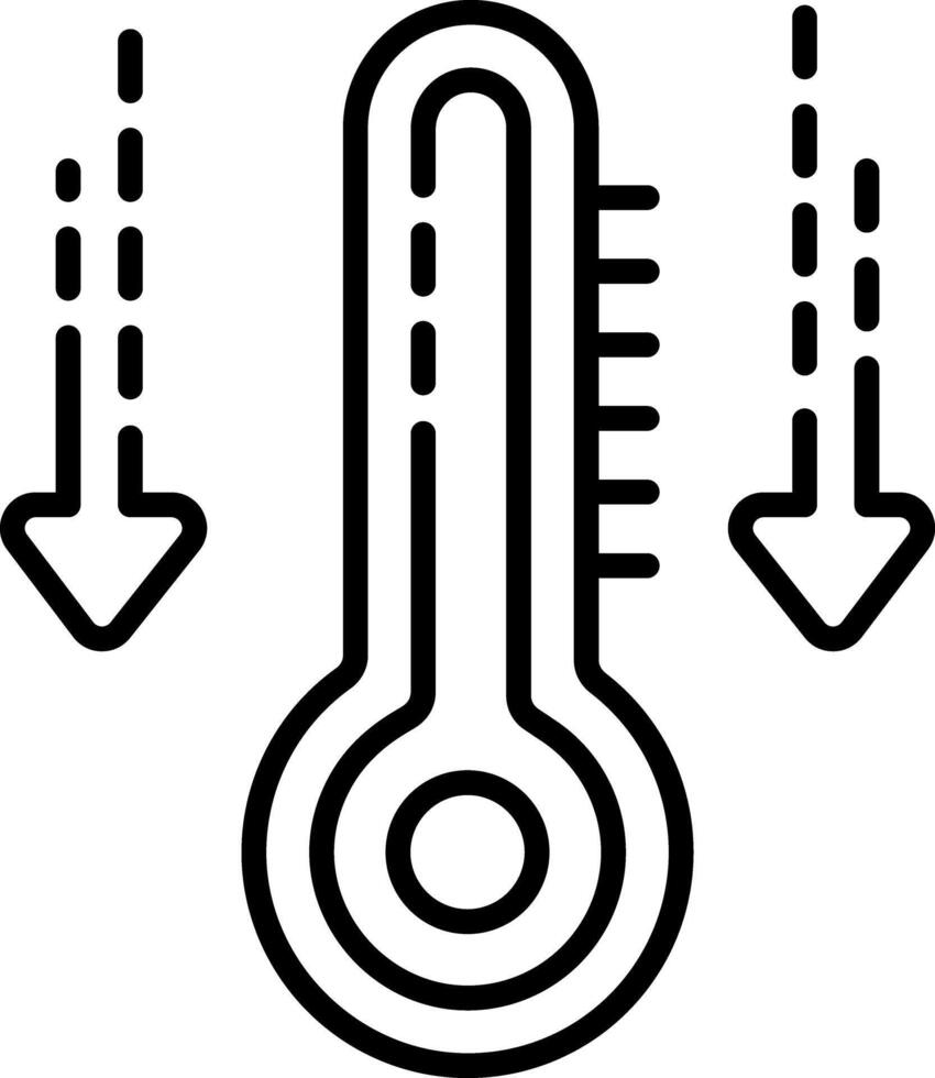 Temperature down icon in linear style vector