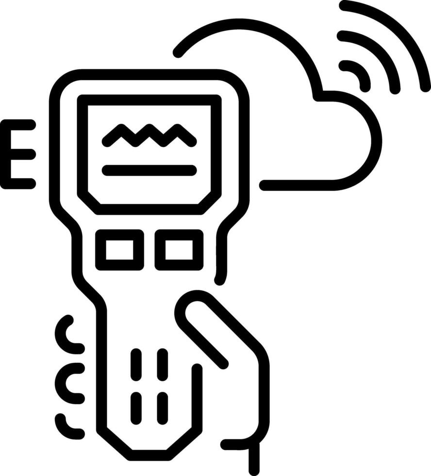 Doppler device icon in linear style vector