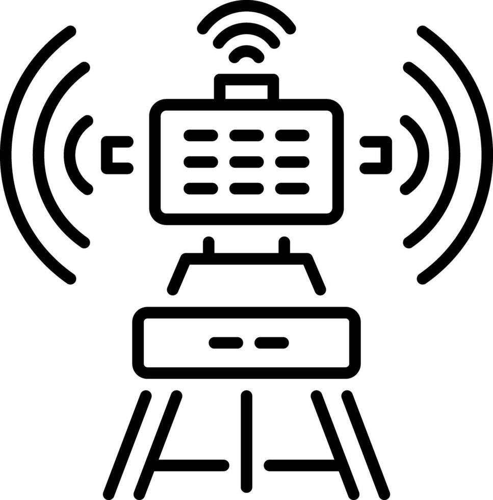 Doppler radar icon in linear style vector