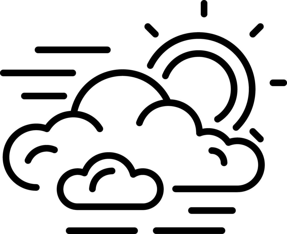 Partly cloudy weather icon in line style vector