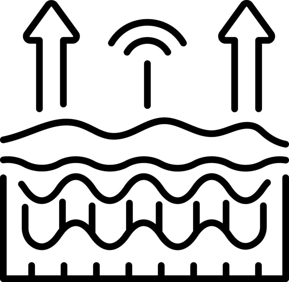 Sea level icon in linear style vector