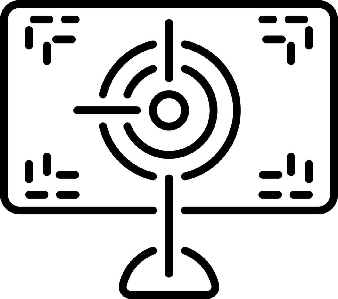 A line style icon of radar screen vector
