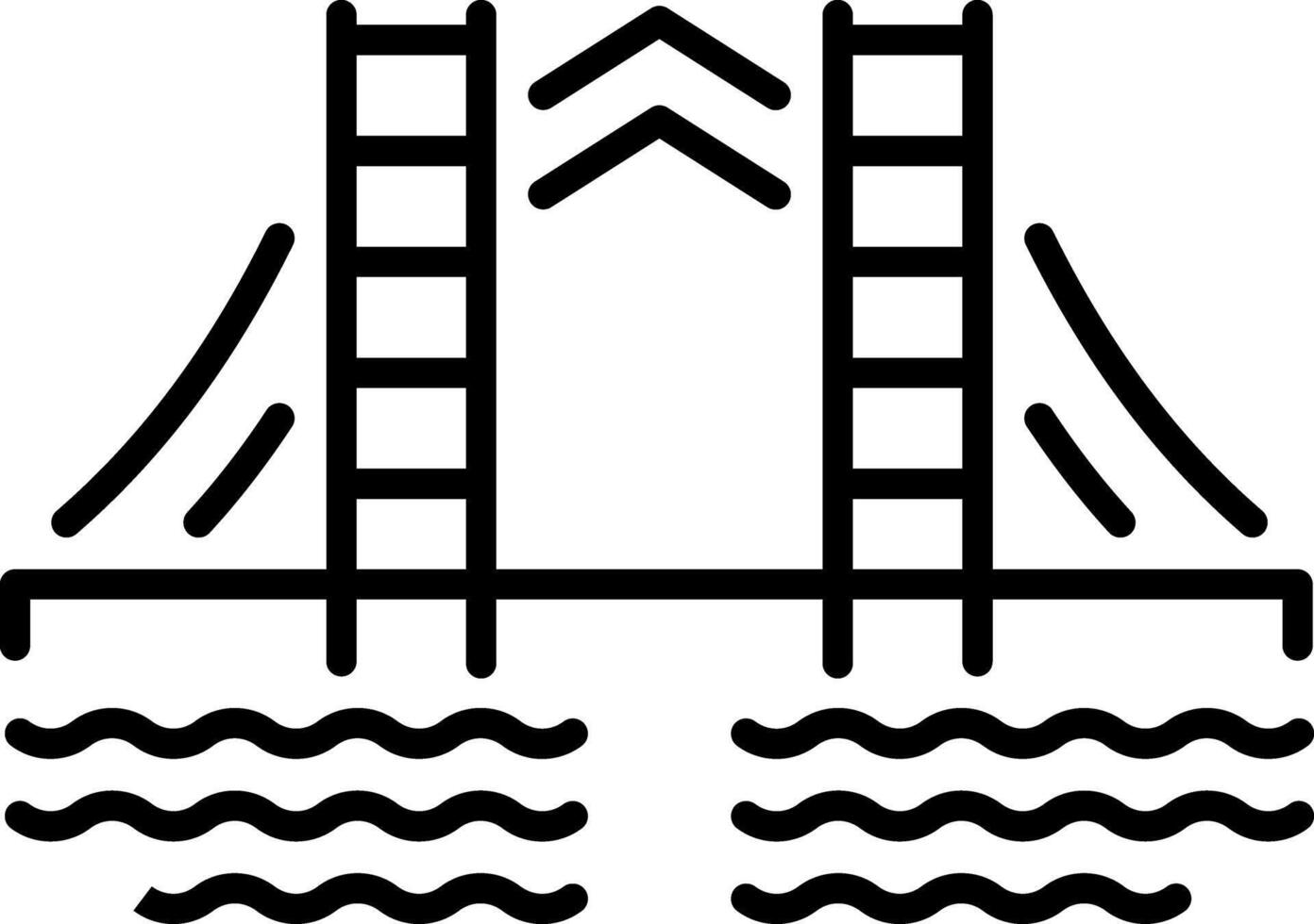 Bridge icon in linear style vector