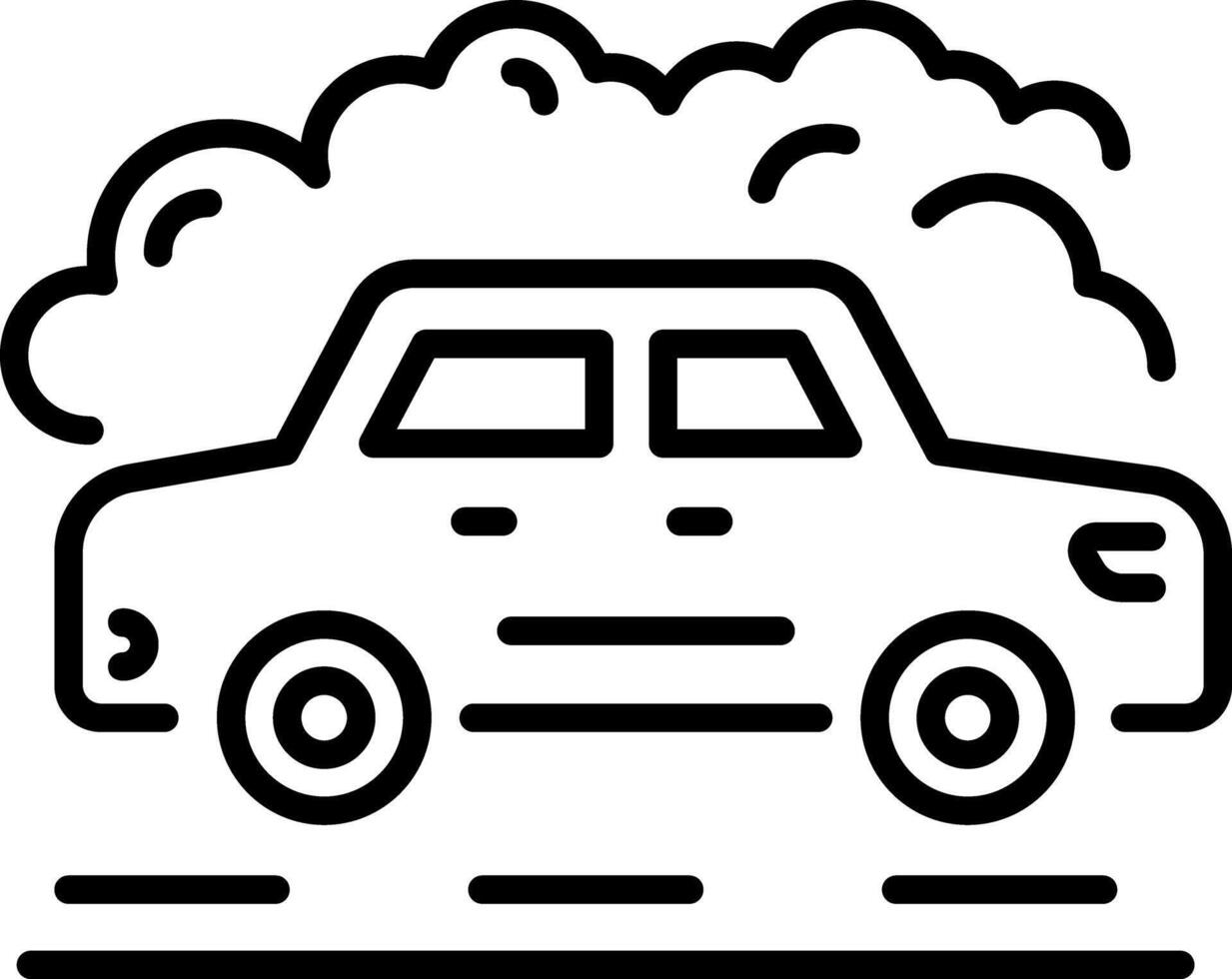 Car pollution icon in linear style vector