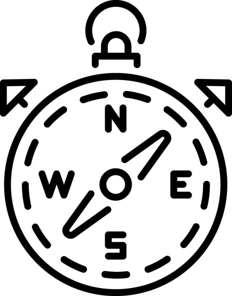 Compass icon in linear style vector