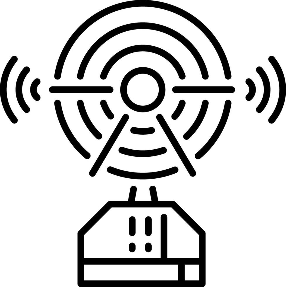 Trendy line style icon of weather radar vector