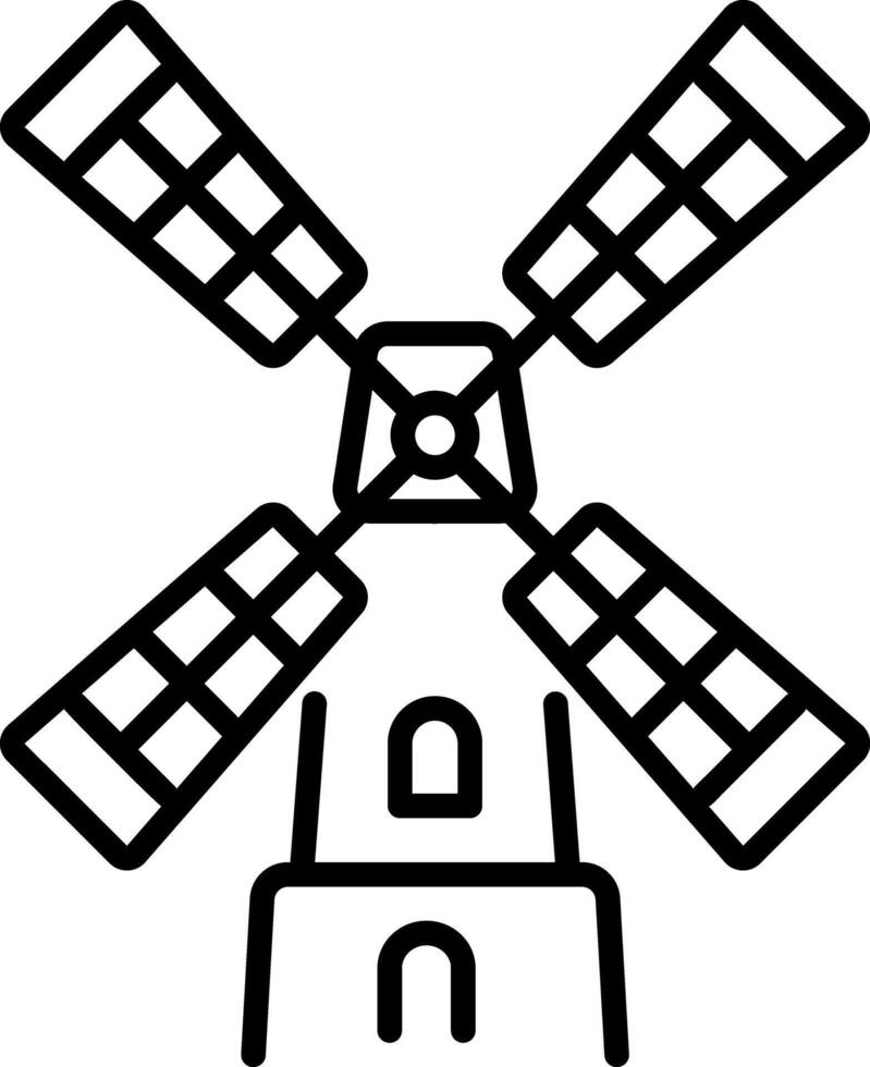 Windmill icon in linear style vector
