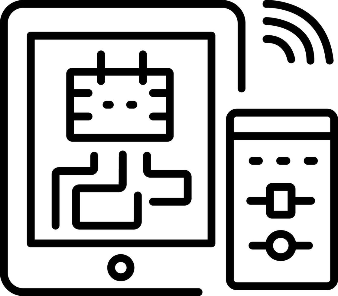 A line style icon of smart device vector