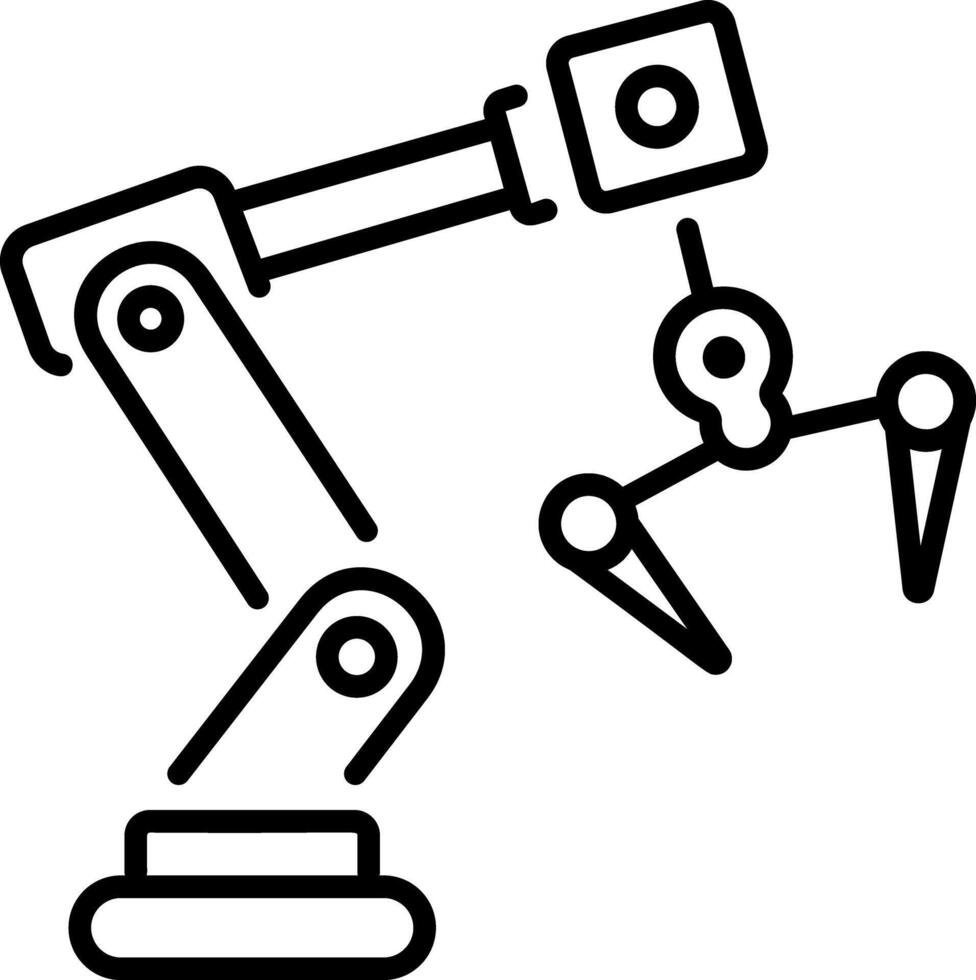 A line style icon of robotic arm vector