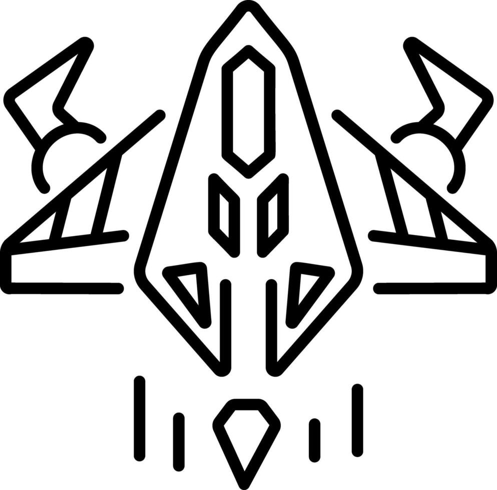 A line style icon of space starship vector