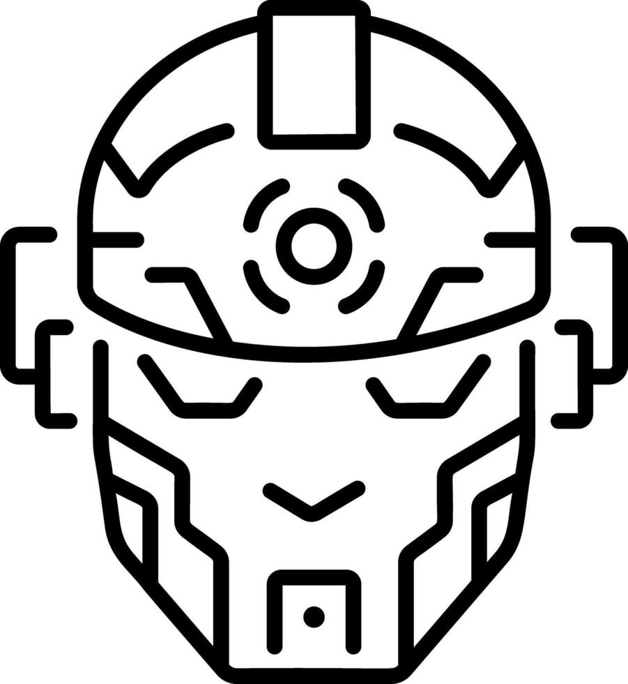 Smart helmet icon in linear style vector