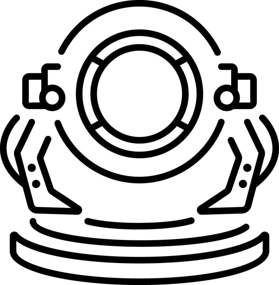 Portal door icon in linear style vector