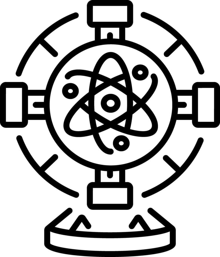 Quantum gate icon in linear style vector