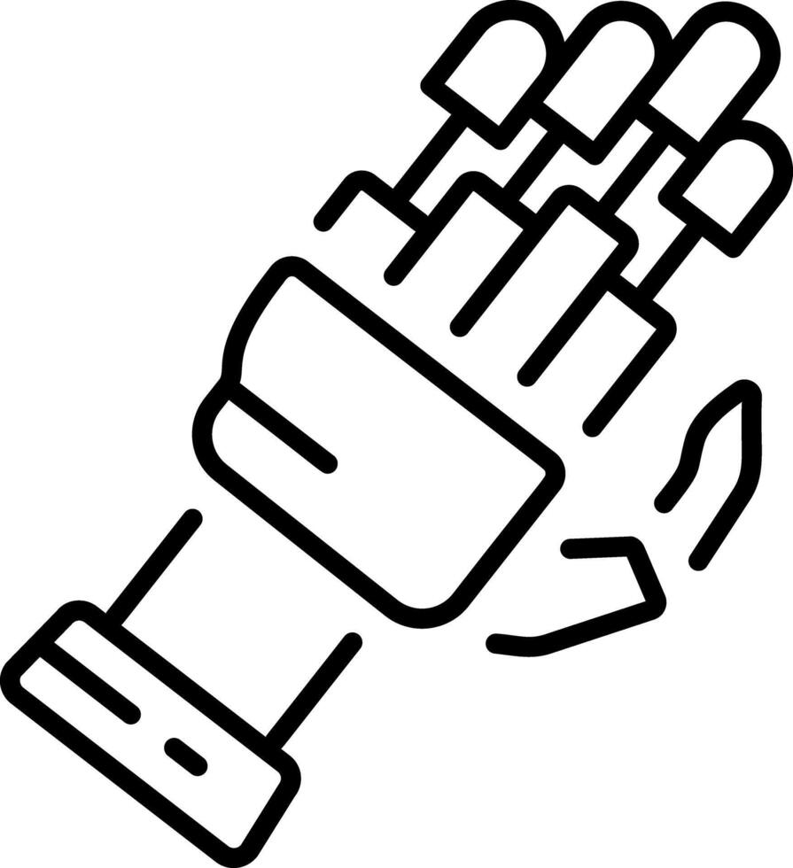 A linear icon of robotic hand vector