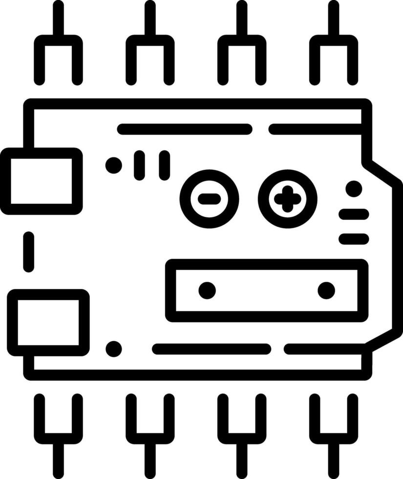 Circuit board icon in linear style vector