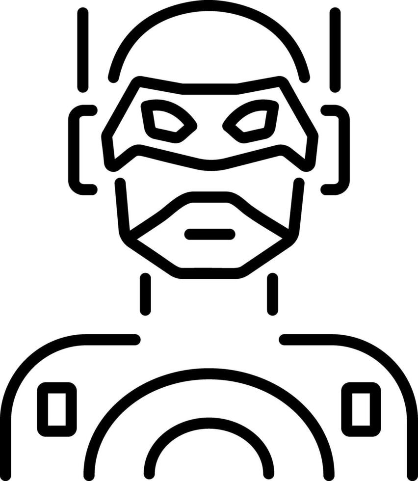 Cyberpunk rendering icon in linear style vector