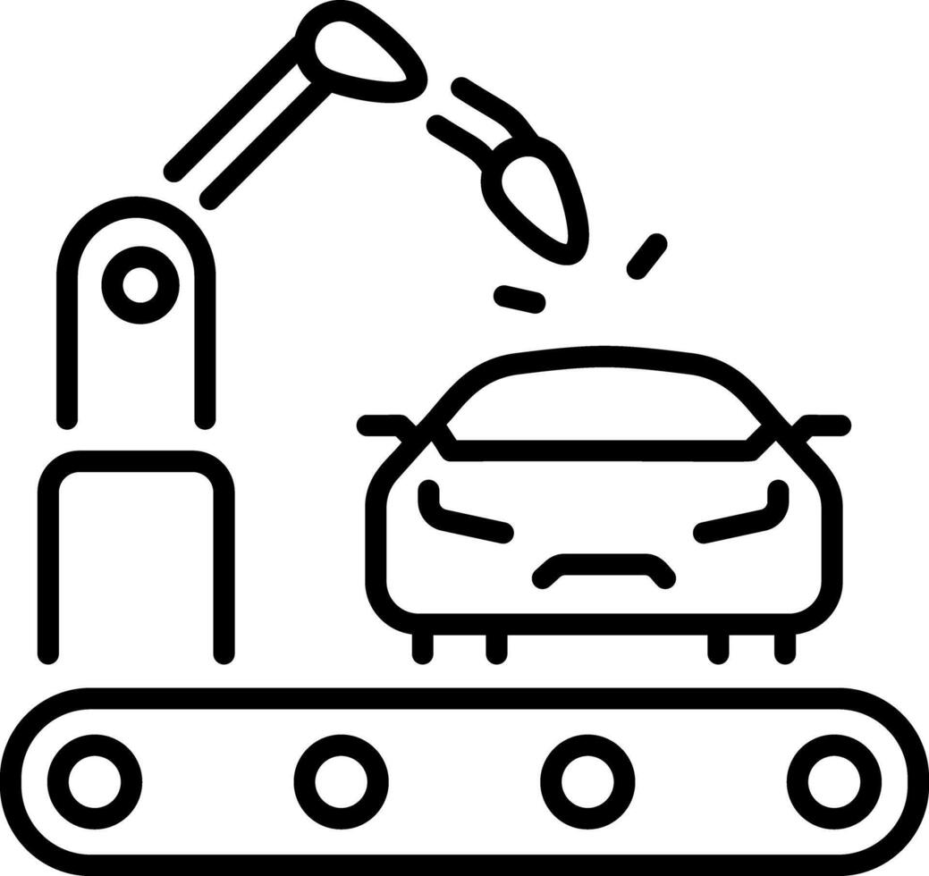 Car repair machine icon in linear style vector