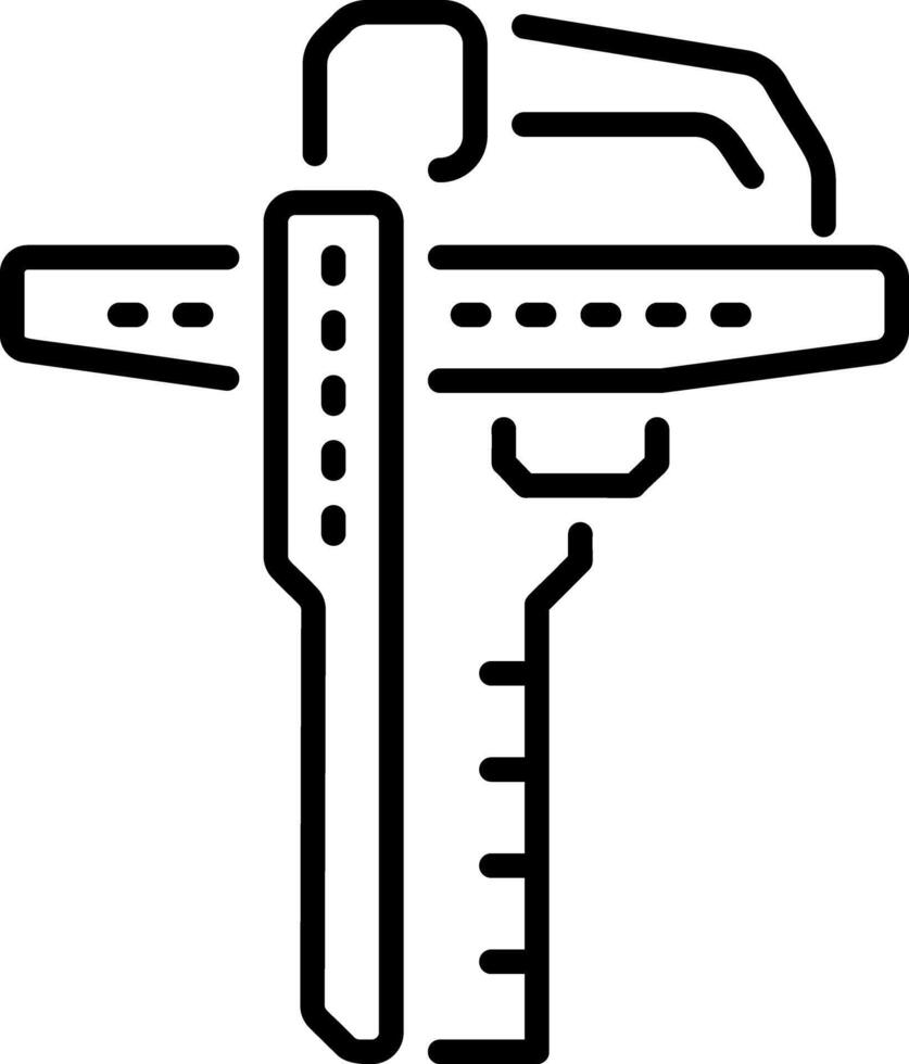 Caliper instrument icon in linear style vector
