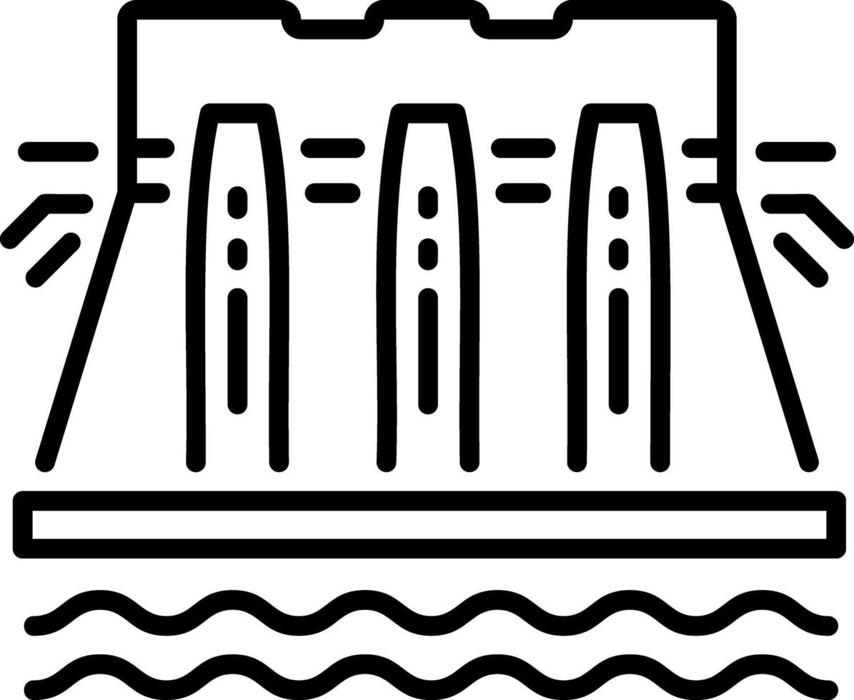 A line style icon of water dam vector