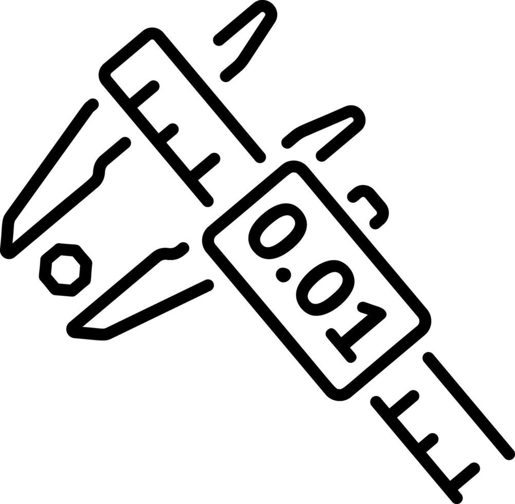 A line style icon of digital caliper vector