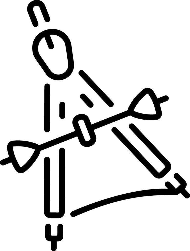 A line style icon of geometric compass vector