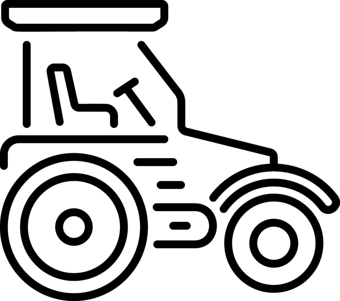 A line style icon of road roller vector