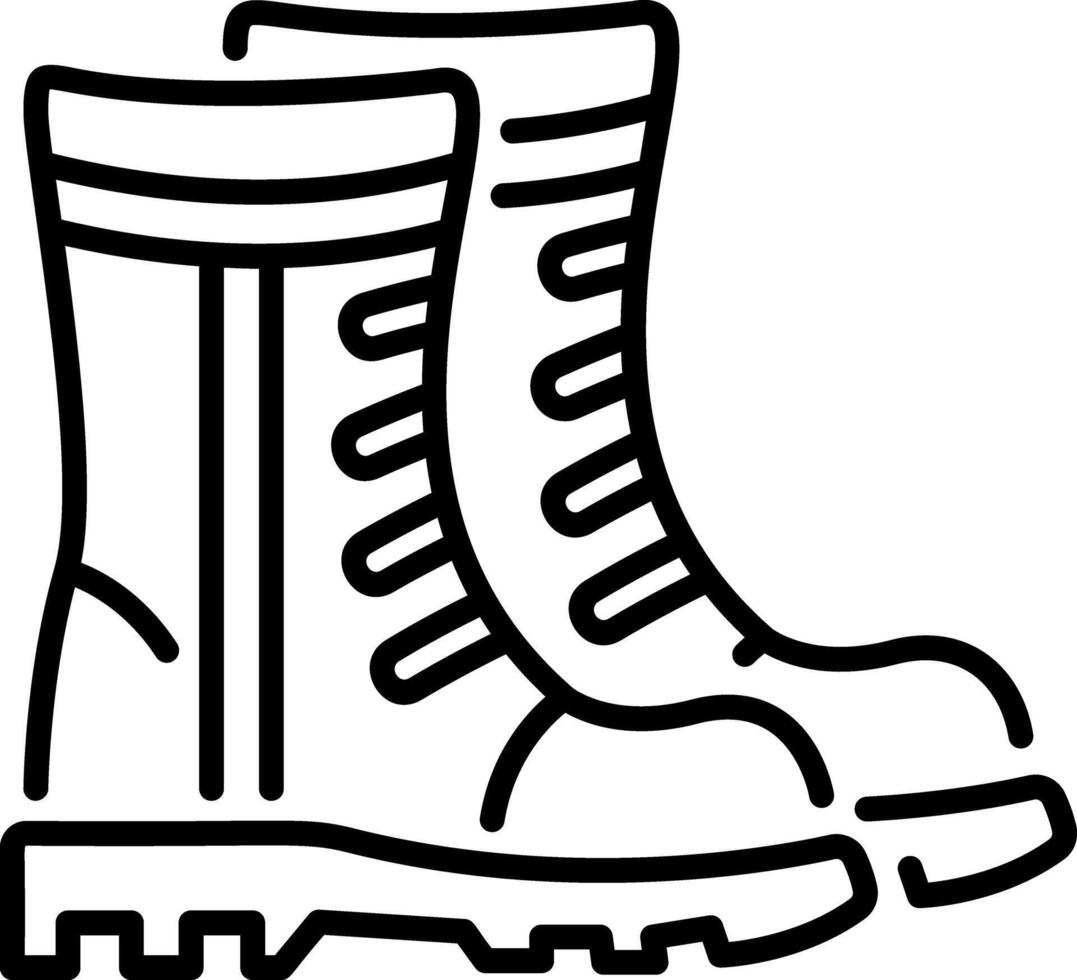 Work boots icon in linear style vector