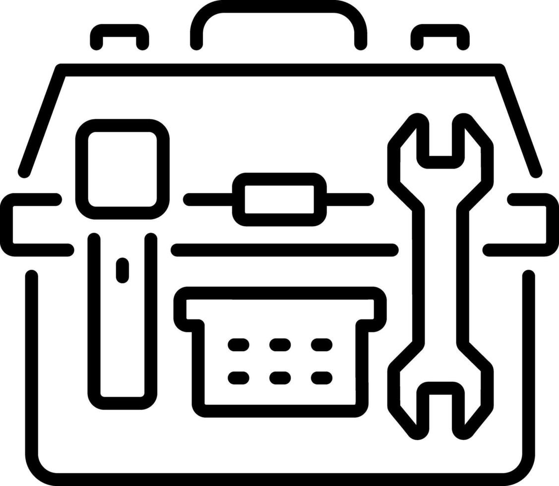Toolbox icon in linear style vector